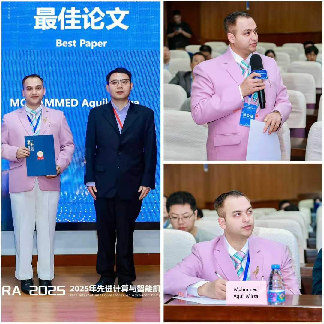 Best Paper Award, 2025 International Conference on Advanced Computing and Intelligent Robotics Applications (ICAIRCA), China